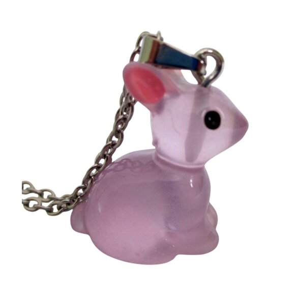 New Bunny Rabbit Pendant Necklace on 18 inch Stainless Chain Animal Jewelry Gift - Picture 3 of 5